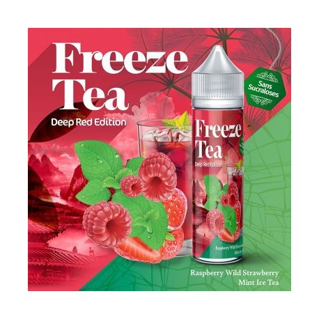 Raspberry Mint & Wild Strawberry Ice Tea 50ml Deep Red Edition - Freeze Tea Made In Vape